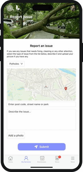 Loci app report a local issue to your council