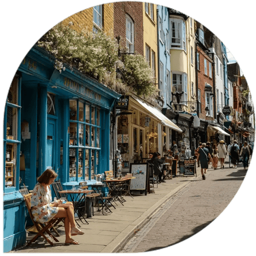 Highstreet of local businesses and shops