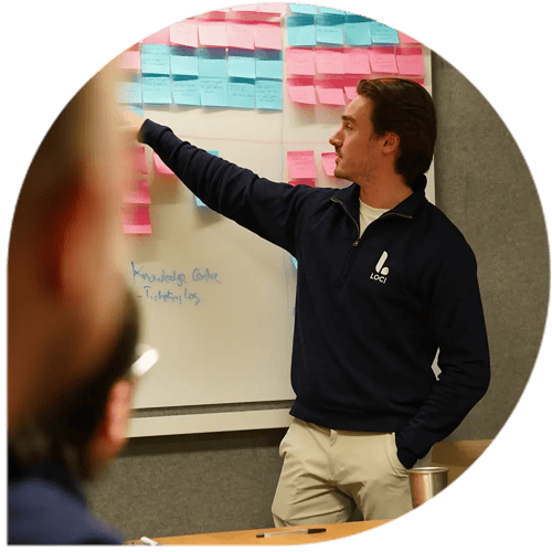 Elliott with whiteboard