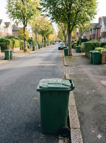 garden waste bin at the kerb